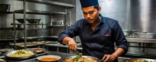 F&B service training session at Redpanda Hospitality for hotel staff